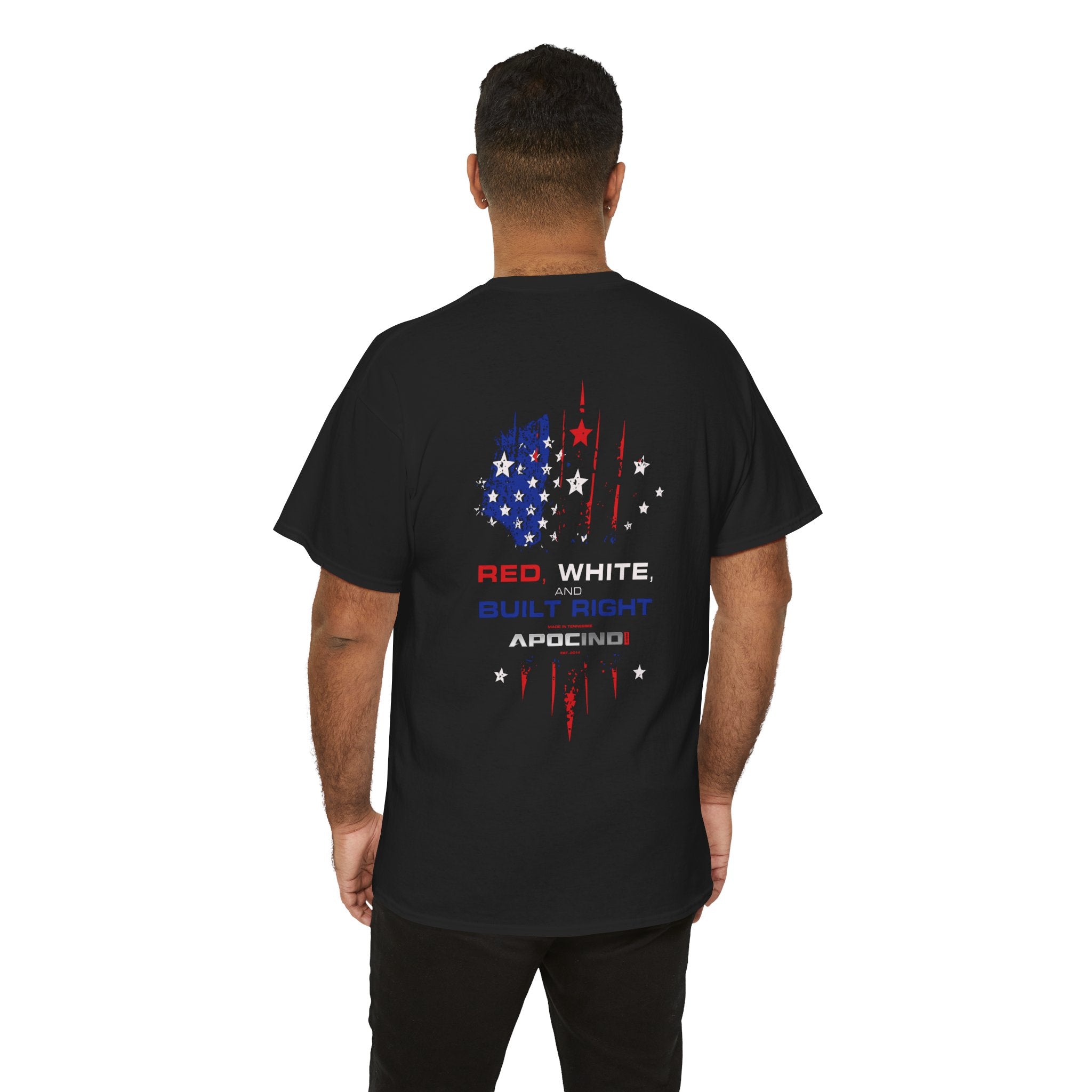 Unisex Heavy Cotton Tee / Red, White & Built Right Flag