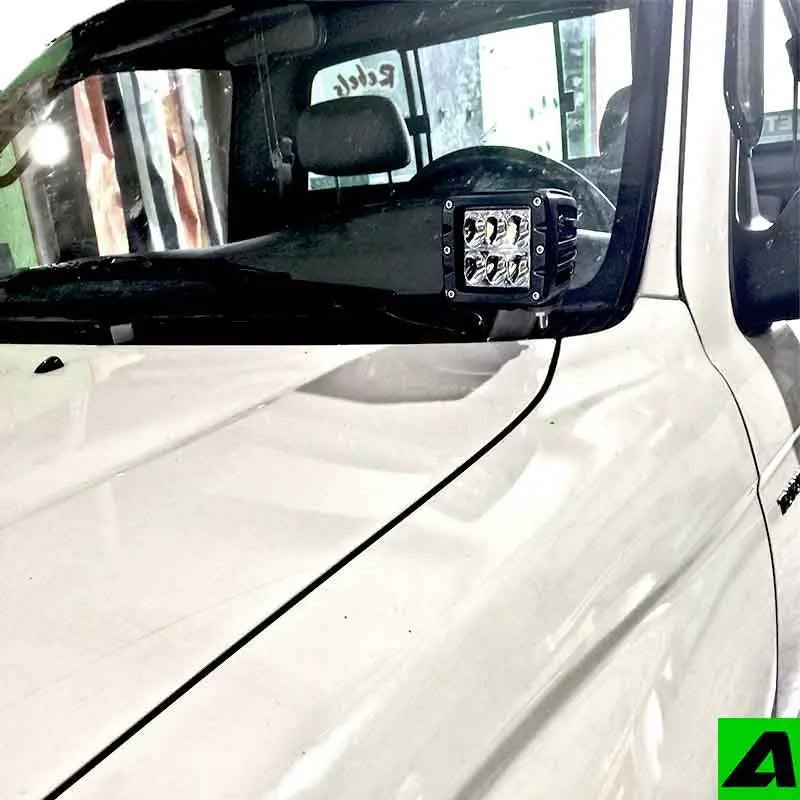 1995-2004 Toyota Tacoma hood ditch light mounts black powder-coated steel bolt-on brackets