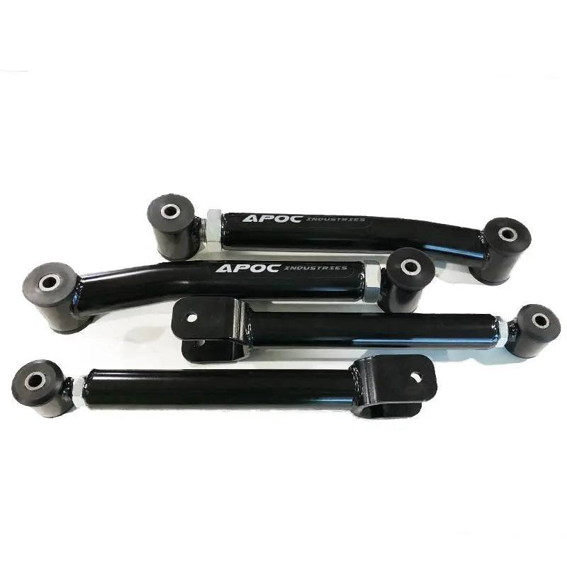 1997-2006 Jeep Wrangler TJ front adjustable control arms heavy-duty steel black powder coat with polyurethane bushings