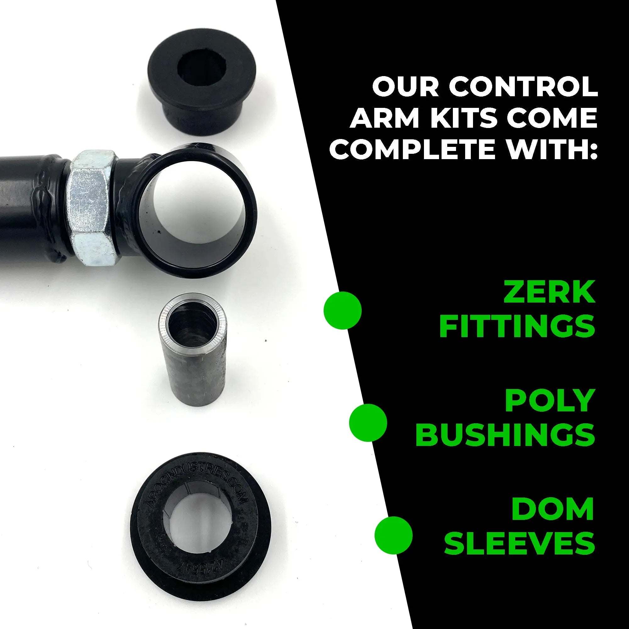 2009–2023 Dodge Ram 1500 rear adjustable control arms for stock to 6-inch lift with heavy-duty steel tubing and polyurethane bushings