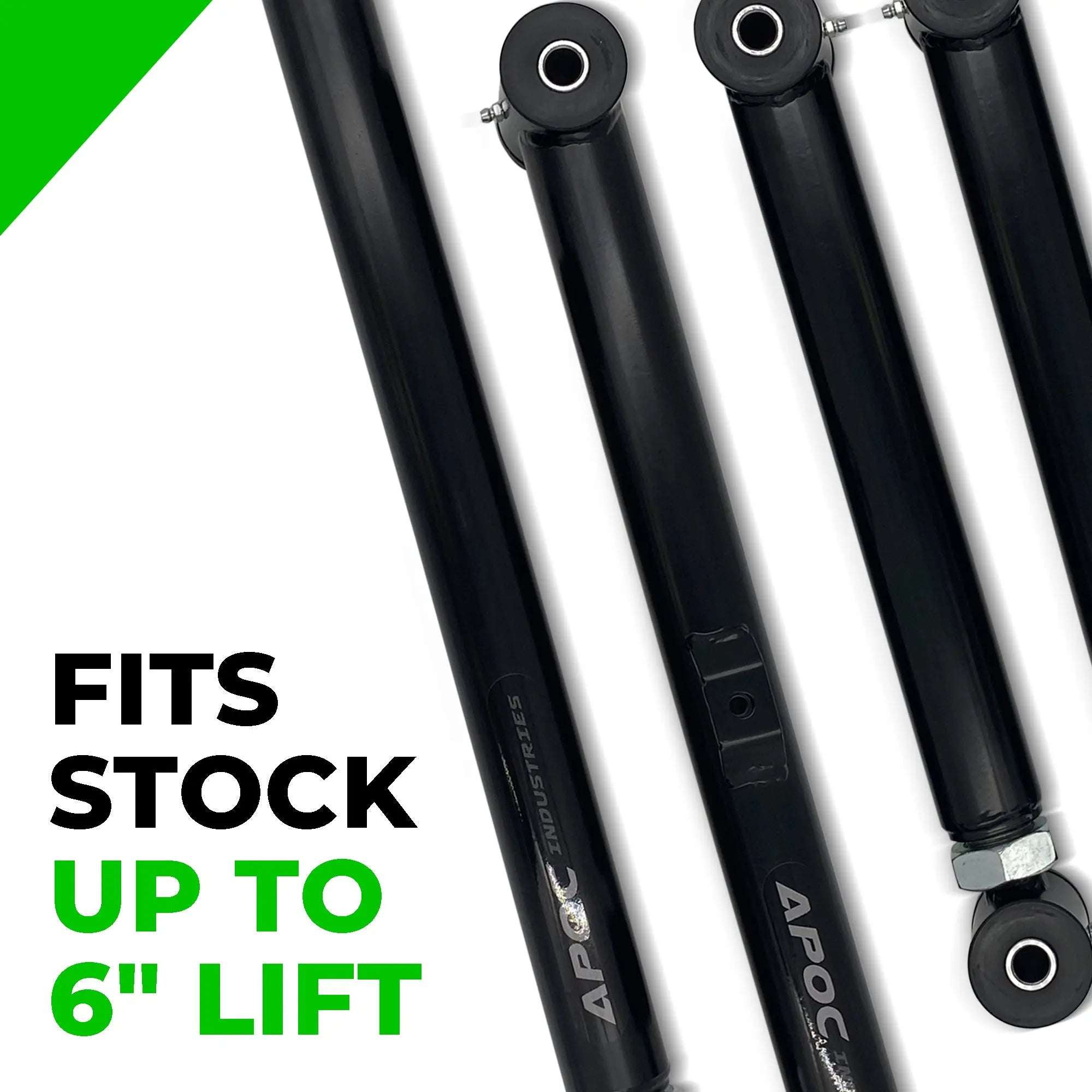 2009–2023 Dodge Ram 1500 rear adjustable control arms with heavy-duty steel tubing and polyurethane bushings for stock to 6-inch lift suspension upgrade