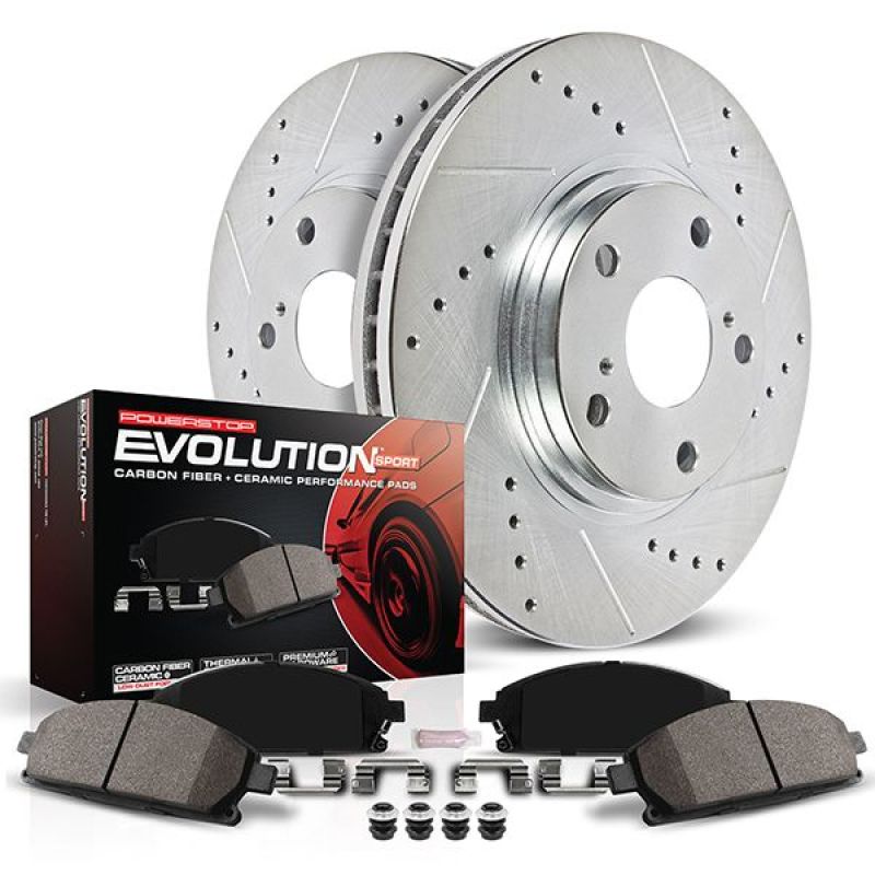 2022 Lincoln Navigator rear Z23 Evolution Sport brake kit with drilled & slotted 350 mm rotors and carbon‑fiber ceramic pads