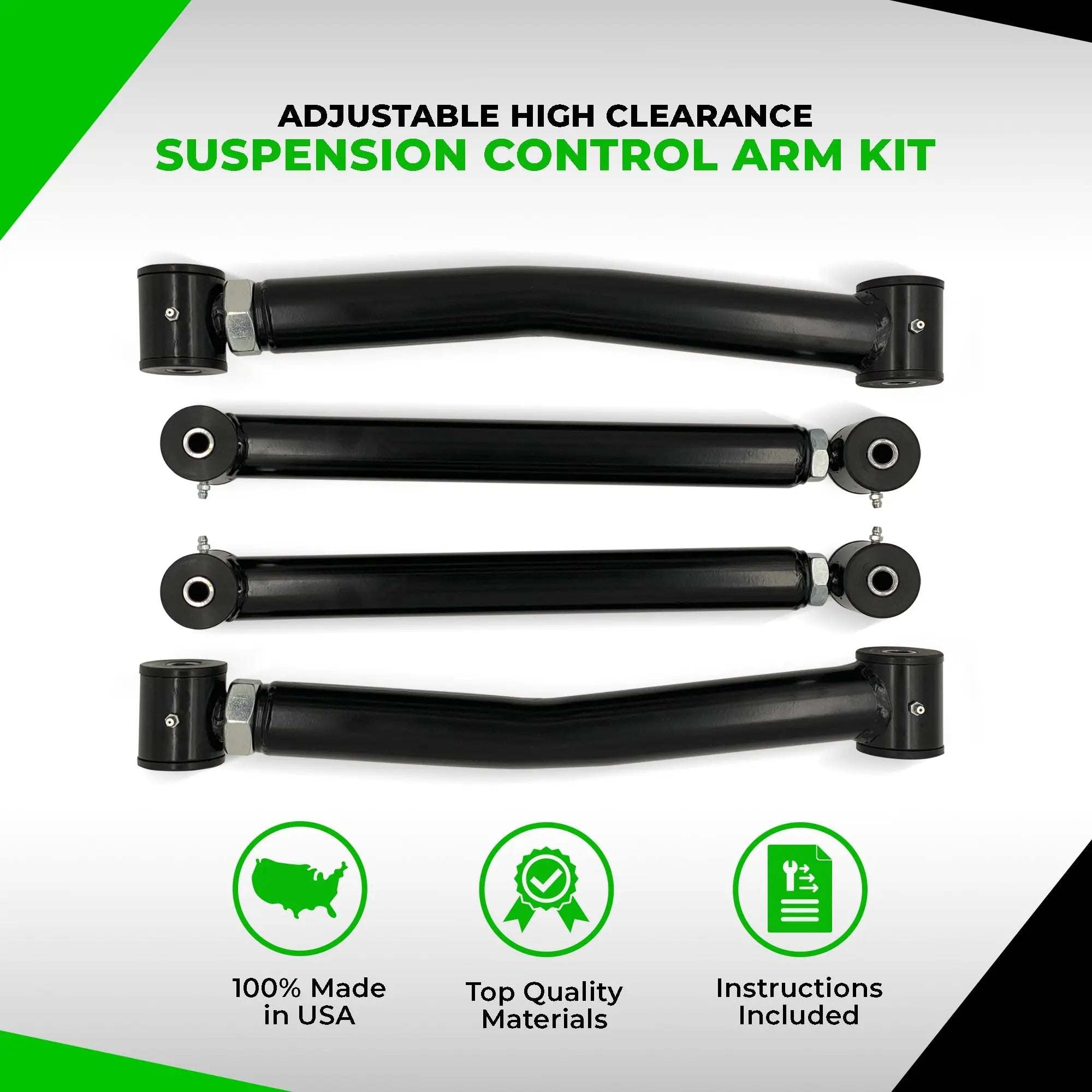 2003-2007 Dodge Ram 2500 3500 high clearance adjustable control arms kit displayed on truck suspension