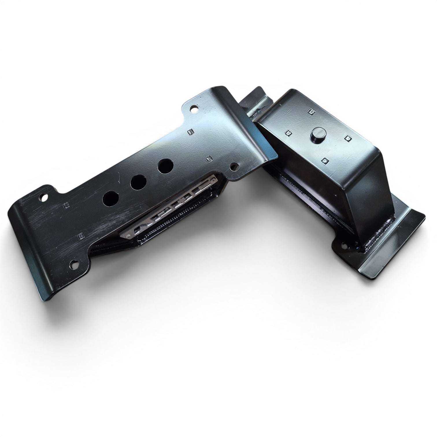 1994-2002 Dodge Ram 2500/3500 rear fabricated lift blocks in 4, 6, and 8 inch heights with black powder coat finish and pre-installed center pins