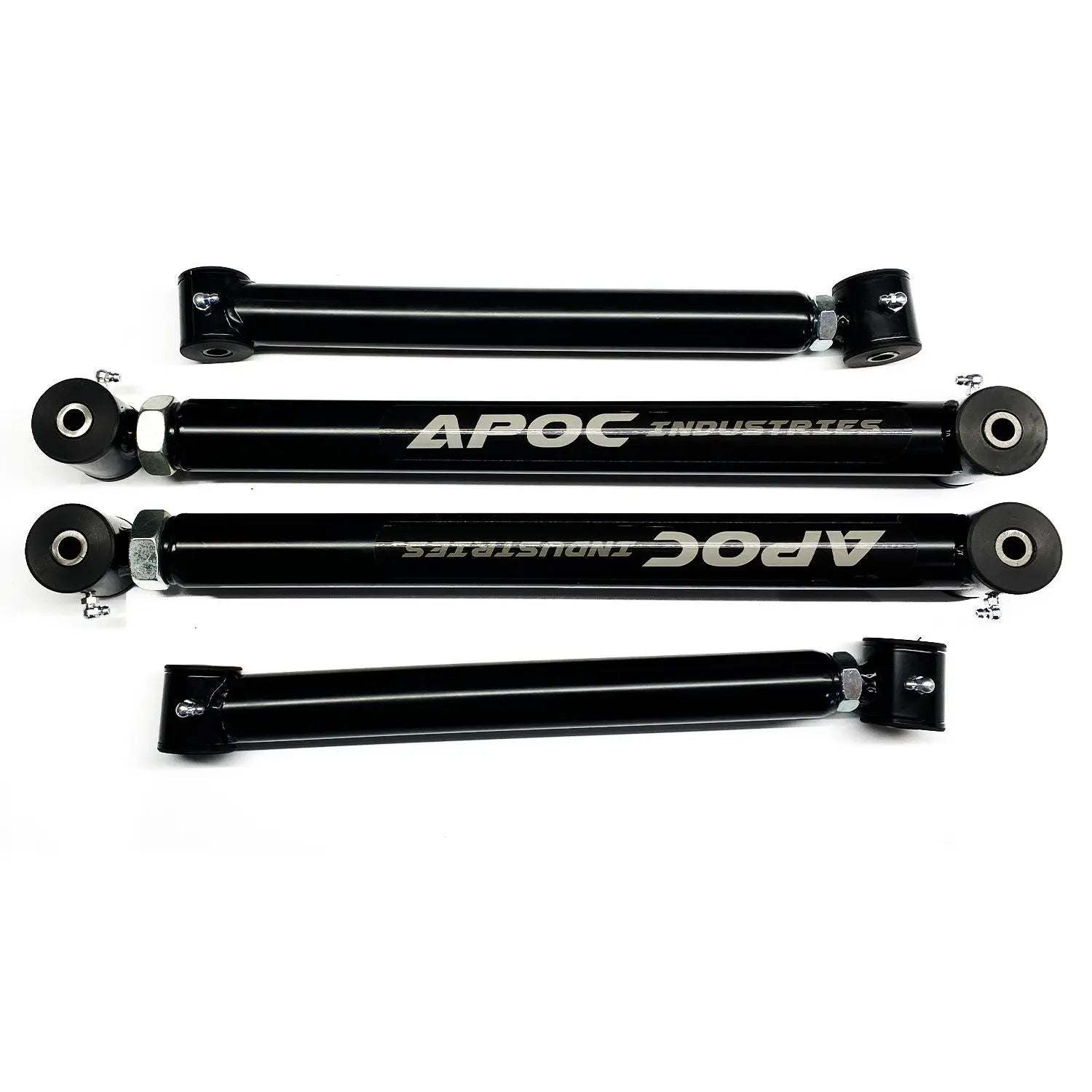 1999-2019 GMC Yukon rear adjustable control arms with black powder-coated finish and polyurethane bushings for 0-3 inch drop suspension upgrades
