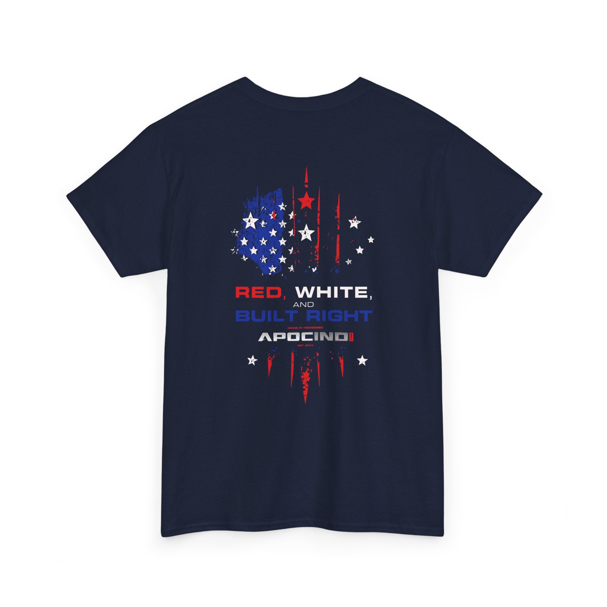 Unisex Heavy Cotton Tee / Red, White & Built Right Flag