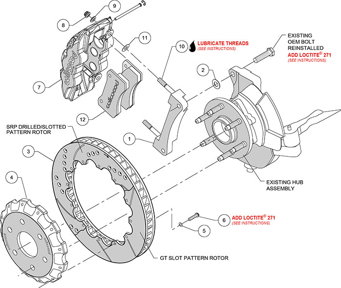 Wilwood AERO6 Front Truck Kit 14.25in 1999-2020GM Truck 1500 SUV